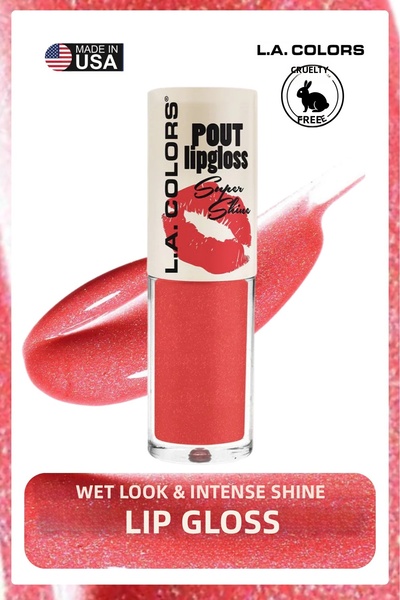 L.A Colors Pout Shiny Lipgloss - Wet-Look Finish Intense Shine Lip Gloss Ju'Icy
