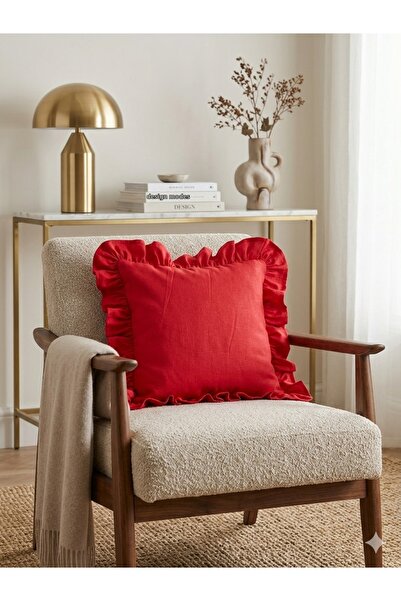 Angels' Collection Ruffled Throw Pillow Cover Has Liquid Repellent Property