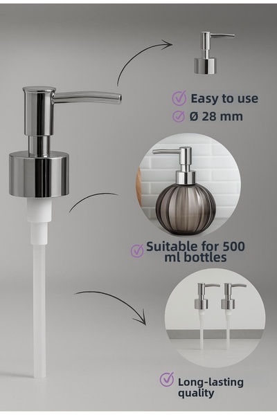 Elizovi 28 mm Silver Liquid Soap Dispenser Pump |   Durable Soap Dispenser He...