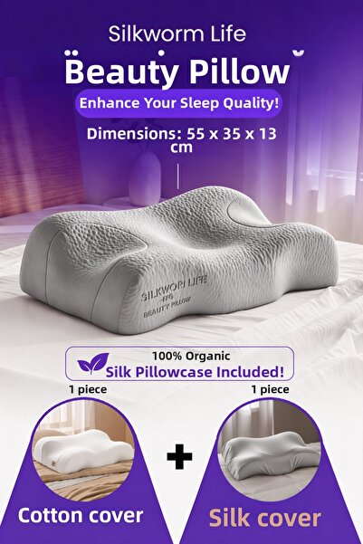 silkwormlife Μαξιλάρι Visco Beauty – Αντιρυτιδικό για το πρόσωπο, με υποστήρι...