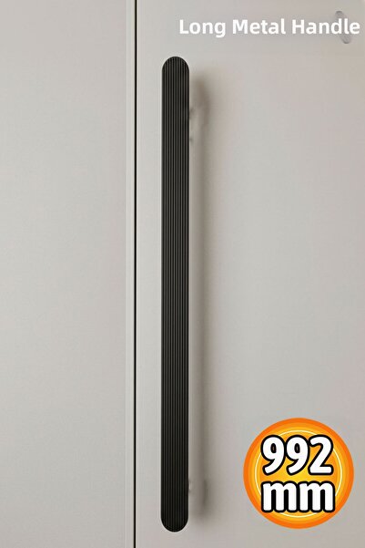 Badem10 ANZER Μαύρη ματ ριγέ λαβή 992 χιλ. Λαβή ντουλαπιού συρταριού Μοντέρνα...