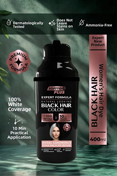 Softto Plus New Formula Women's Special Hair Black Natural Look Color-Enhanci...