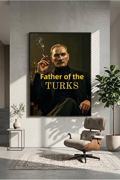 postercraft Părintele turcilor Atatürk Poster pe tablă de lemn (fără ramă)