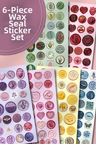 Hume Craft Set de 6 autocolante cu aspect de sigiliu de ceară, potrivite pent...