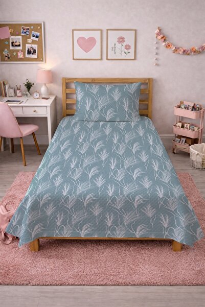 Evmila Σετ νεανικού πικέ με σχέδιο φύλλων μέντας-Βοτανικό σκανδιναβικό λευκό ...