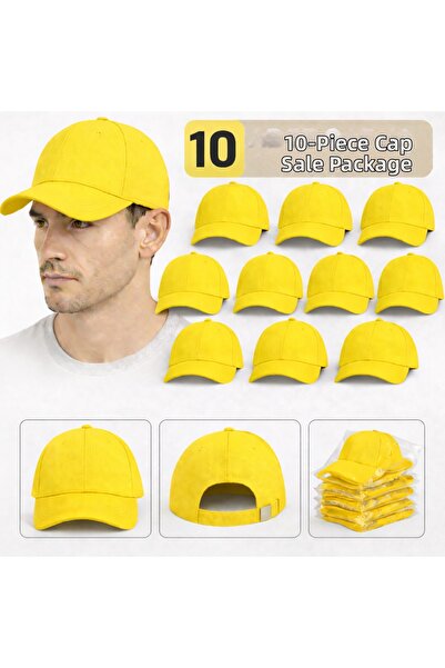 moda nokta Καπέλο Basic - κίτρινο 100% βαμβακερό Gabardine Unisex Μοντέλο 10 ...