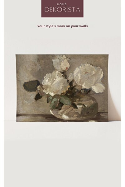 HOME DEKORİSTA Vintage Floral Αφίσα, Τοίχος Γκαλερί, Καλλιτεχνική Εκτύπωση, Ζ...