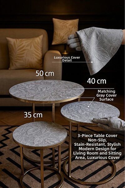 Rona Home Κάλυμμα τραπεζιού 3 τεμαχίων, αντιολισθητικό, ανθεκτικό στους λεκέδ...