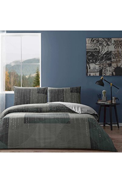 Taç Σετ Παπλωματοθήκης Mirzae Ranforce Μονό Ανθρακί