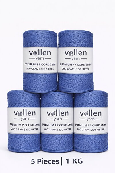 vollen yarn 1000 gr Πολυεστερικό νήμα μακραμέ, 2mm Σετ 5, Σχοινί μακραμέ, Σχο...