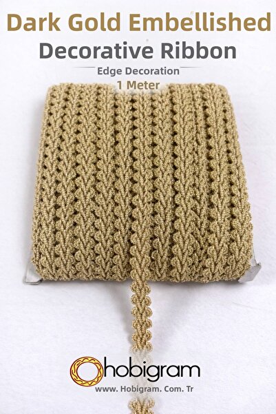 Hobigram Σκούρο χρυσό ασημί Cornella Κόρνα Κόρνελα Διακοσμητική Κορδέλα Τελει...