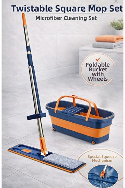 çt çeçem ticaret Σετ σφουγγαρίστρας με αυτοστυβόμενο πτυσσόμενο κουβά, Αυτοκα...