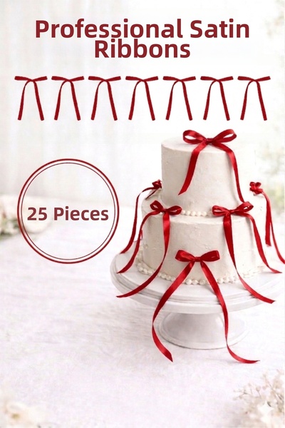 Mavi Masal 25 τεμάχια μακριά σατέν κορδέλα με φιόγκο |   Διακόσμηση Τούρτας, ...