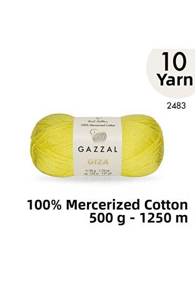 Gazzal جيزا 2483 ميرسيريزد قطن خيط حياكة يدوي 500 جرام