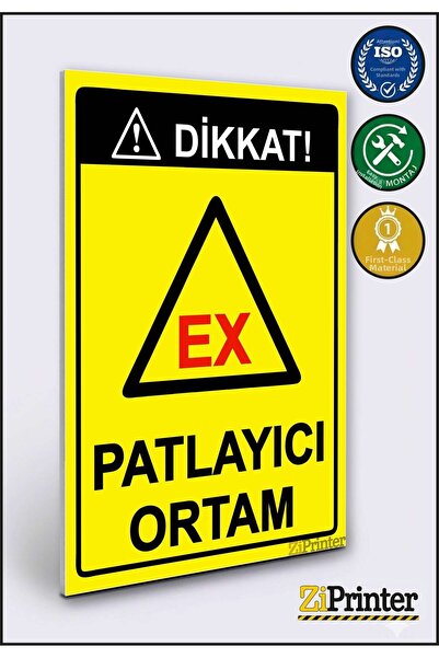 ZiPrinter انتبه! لافتة تحذير من البيئة المتفجرة ديكوتا 25x35 سم