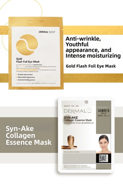 Dermal Gold 3-layer Eye Mask and Firming Syn-ake Collagen Mask Set