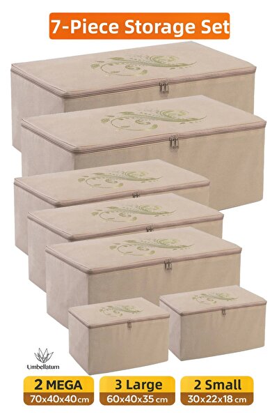 umbellatum Σετ Μπεζ Χρώμα 2 Mega 3 Μεγάλες και 2 Μικρές Τσάντες