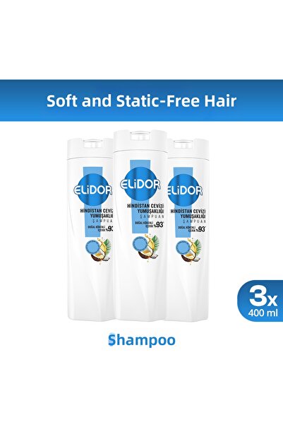 Elidor Shampoo Coconut Softness 400 ml X3
