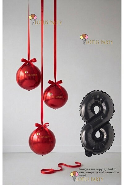 LOTUS PARTY مجموعة بالونات حمراء - بالون على شكل كرة أرضية حمراء - بالون على ...