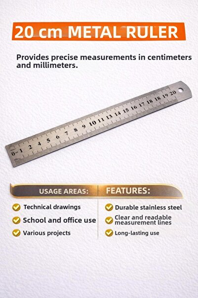 Artdesign Standard Ruler Steel 20 cm