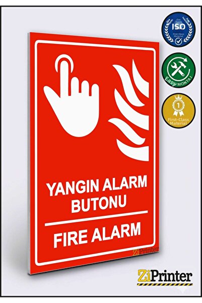 ZiPrinter Fire Alarm Button Fire Alarm Isg Warning Sign Dekota 70X100 cm