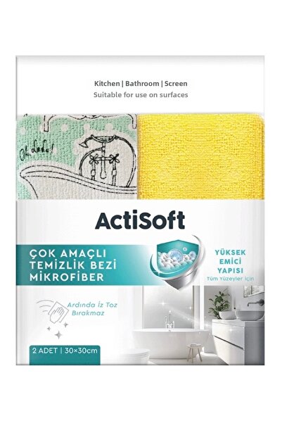 Aktisoft قماش أكتيسوفت متعدد الأغراض من الألياف الدقيقة، عبوة من قطعتين (30x3...