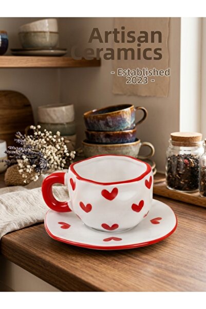 Bam Handmade Design Mug with Ceramic Plate - Color Options Available