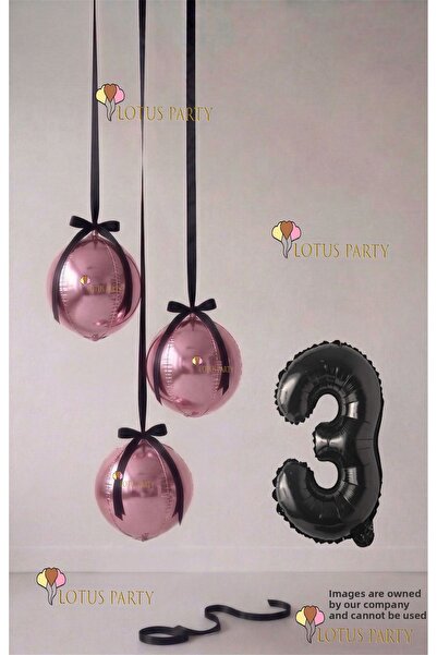 LOTUS PARTY مجموعة بالونات وردية - بالون على شكل كرة أرضية وردي - بالون على ش...