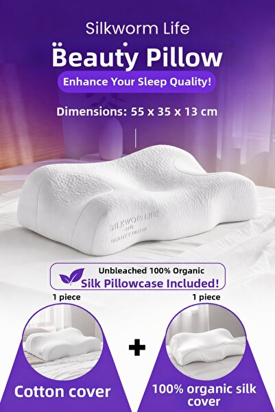silkwormlife Silkworm Life Visco Beauty Pillow – Facial Anti-Wrinkle, Neck an...