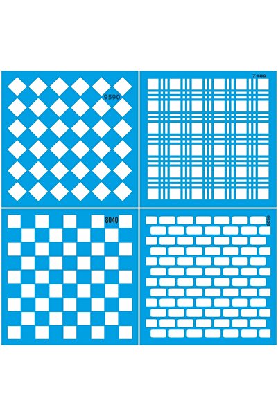 StencilSepeti مجموعة كارما ديزين من 4 قطع 13 20x20