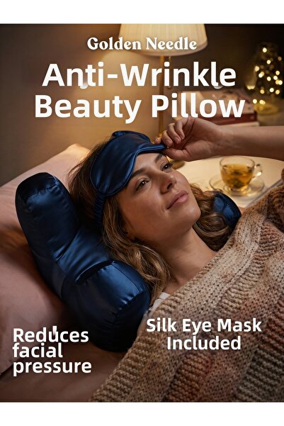 Golden Needle Μαξιλάρι ομορφιάς + Σατέν Μάσκα με Δώρο |   Σατέν κάλυμμα που μ...