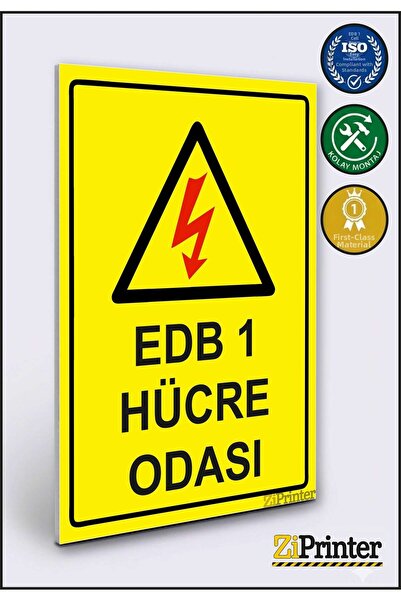 ZiPrinter لافتة تحذيرية لغرفة الخلايا EDB 1 من ديكوتا مقاس 50x70 سم