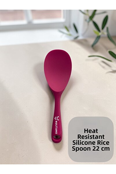 Multiamo Hard Tip Heat Resistant Fireproof Non-Stick Silicone Cooking Spoon 2...