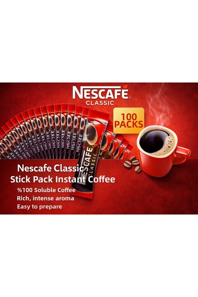 OSKA GLOBAL Coffee Classic 2 Gr Stick Instant Coffee 100 Pieces 100% Soluble ...
