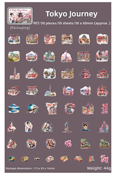 İthal D6-50 τεμάχια αυτοκόλλητα για ταξίδια στον κόσμο (μεταλλικό κουτί)