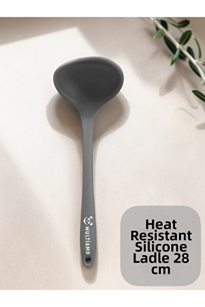 Multiamo مغرفة سيليكون مقاومة للحرارة ومضادة للالتصاق بطول 28 سم، قطعة واحدة ...