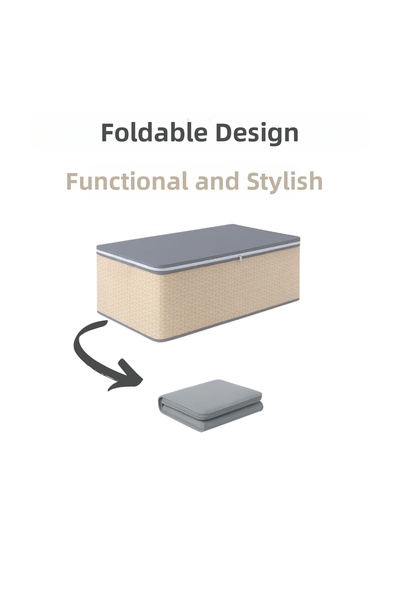 EVSELLA Set of 6 - Geometric Striped Beige Large Size under Bed & under Sofa Storage Bins (65 X 45 X 22 cm)