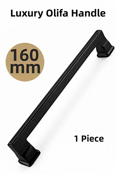 Badem10 LÜX OLİFKA Μαύρη ματ λαβή συρταριού 160 χιλ. Λαβή πόρτας ντουλαπιού Μ...