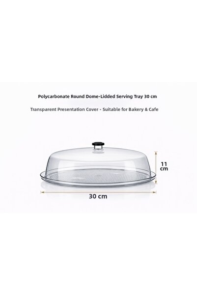 İstanbul Horeca Polycarbonate Round Fanus Serving Tray with Lid 30 cm |   Res...