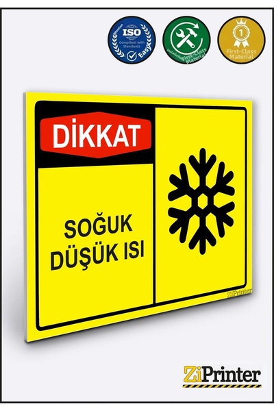 ZiPrinter Caution Cold Low Temperature Warning Sign Dekota 25X35 cm