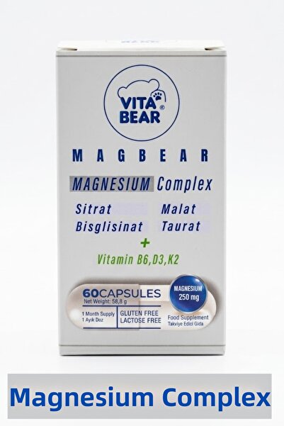 Vita Bear Magbear Magnesium Complex (Malate+Citrate+Taurate+Bisglycinate) + V...