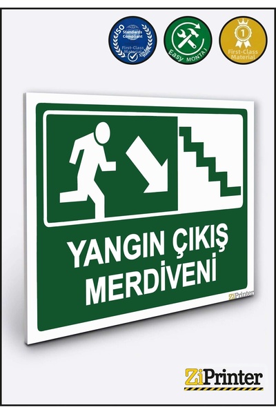 ZiPrinter Fire Exit Staircase Isg Warning Sign Dekota 25X35 cm