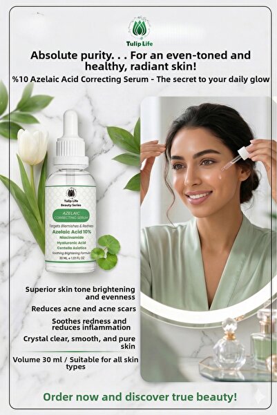 tulip life Azelaic Acid 10% + Niacinamide Anti-Blemish and Brightening Skin C...