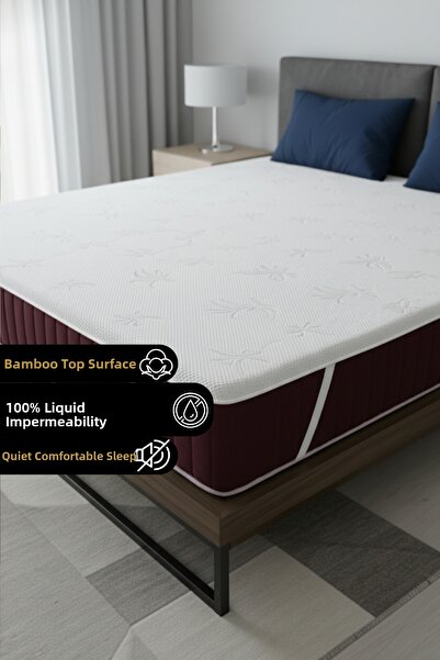 Senpai Sapphire Bamboo Liquid Αδιάβροχο Προστατευτικό Στρώματος Μονό Διπλό Κρ...