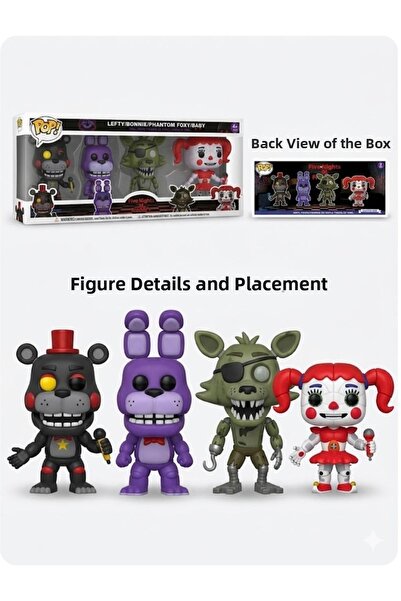 seyuse مجموعة شخصيات Five Nights at Freddy's Pop fnaf مكونة من 4 شخصيات: ليتي...