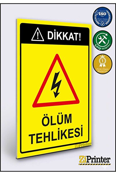 ZiPrinter Caution Death Hazard Isg Warning Sign Dekota 15X20 cm
