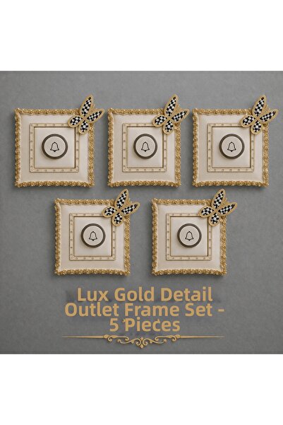 Marrone 5 Χρυσά Λεπτομερή Πλαίσια Υποδοχής Πεταλούδας με Χρυσές Λεπτομέρειες