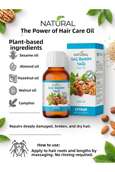 Natural زيت العناية بالشعر (طبيعي) مزيج خاص من الزيوت العشبية الطبيعية المعصو...