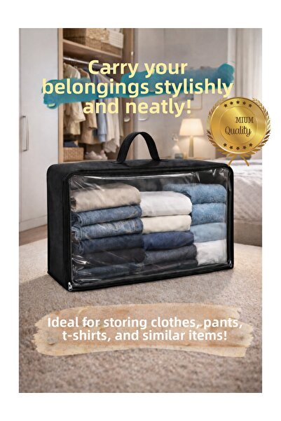 WestCover Transparent Storage Bag Black Pcv Bag 45X30X20 cm – Clothing, Pants...