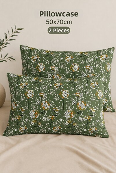 MORE HOME غطاء وسادة (قطعتان) 50 × 70 سم بنقشة زهور